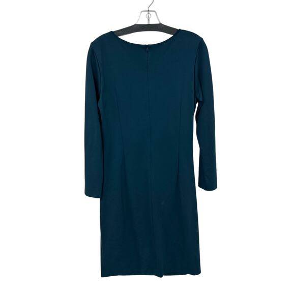 Escada Dark Teal V Neck Gathered Ruched Waist Dress Womens Size 40 / US Medium - Picture 6 of 6